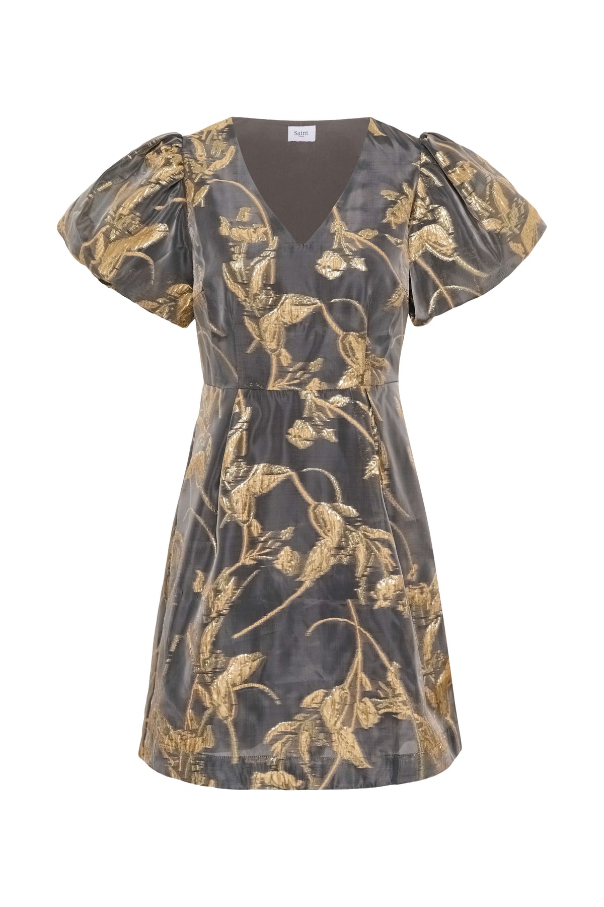 Saint Tropez structured dress with a sheer patterned overlay