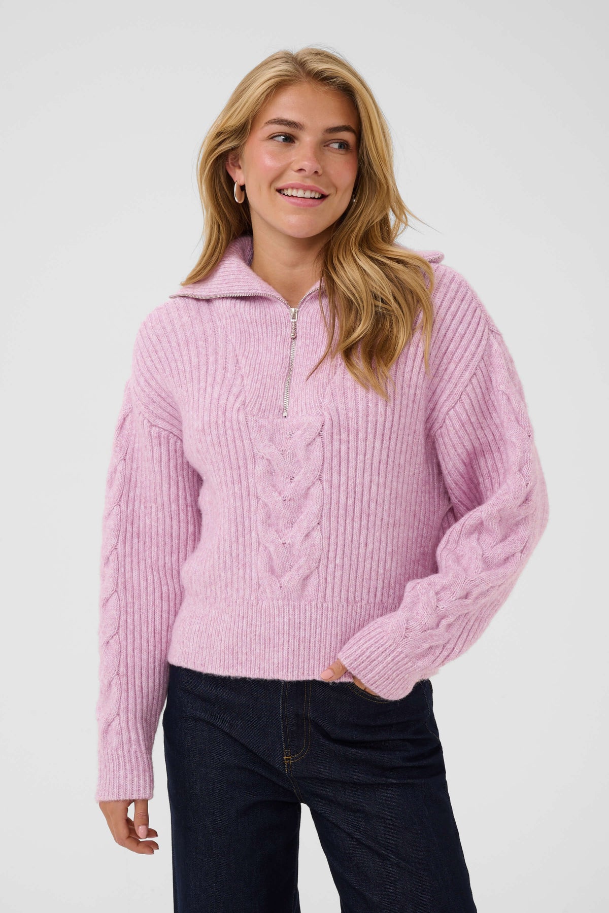 Saint Tropez TalmaSZ ribbed pullover with half-zip collar