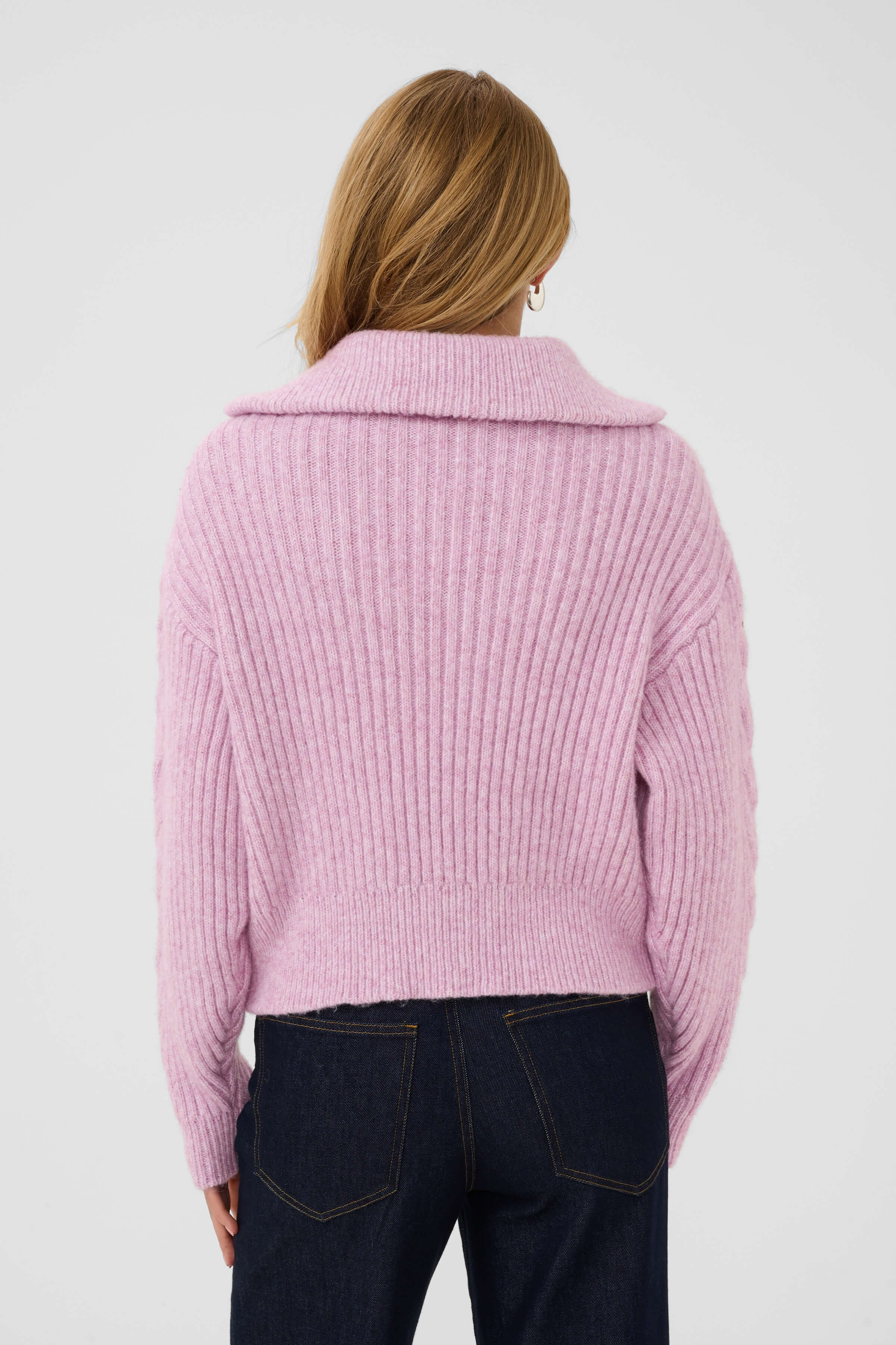 Saint Tropez slightly cropped ribbed knit sweater