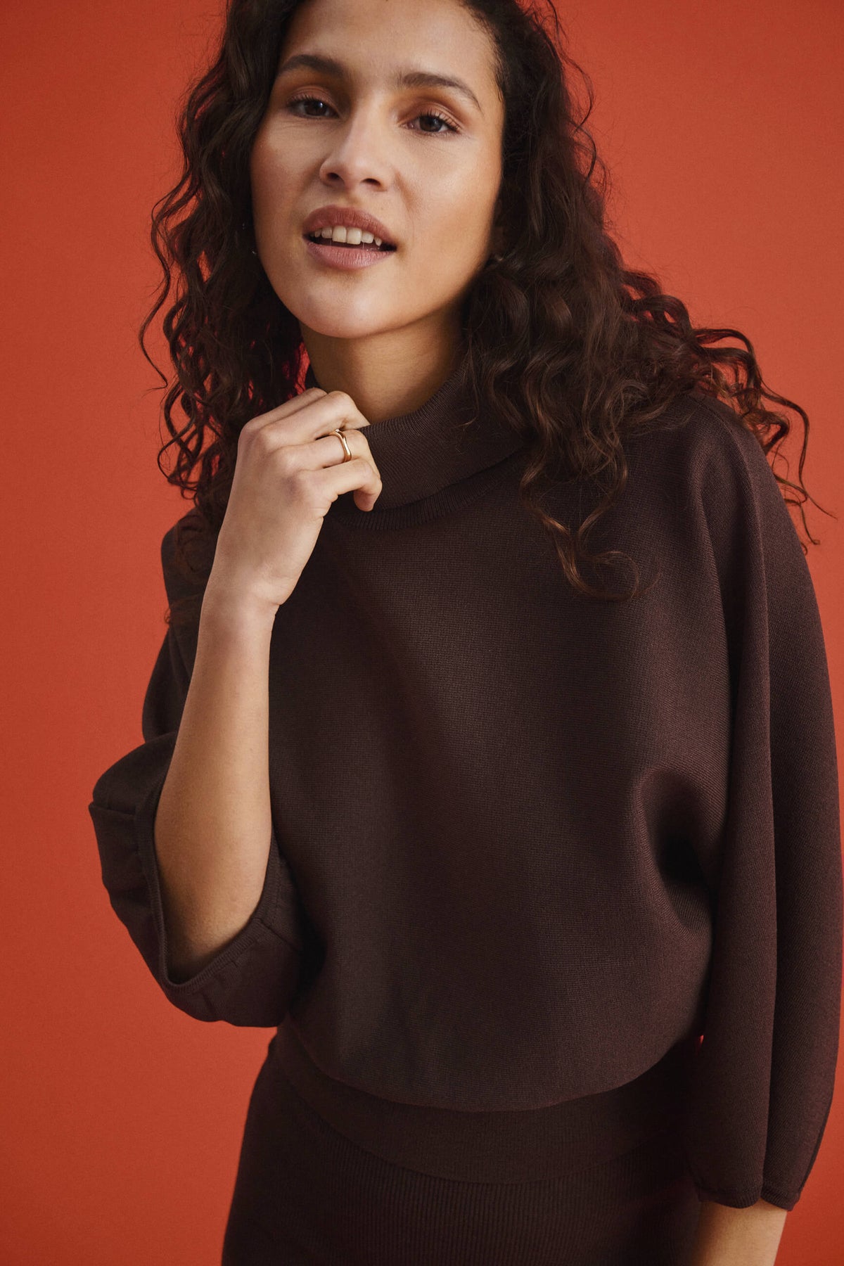 Saint Tropez Uzdina cropped turtleneck styled view