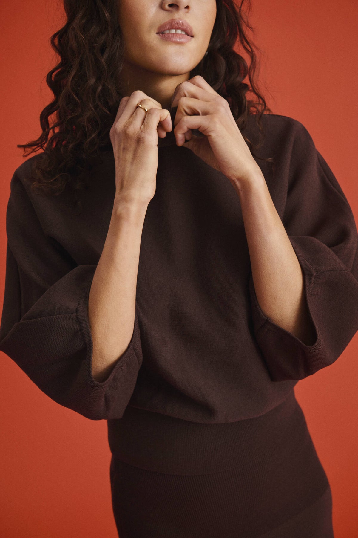 Saint Tropez Uzdina cropped turtleneck with three quarter sleeve