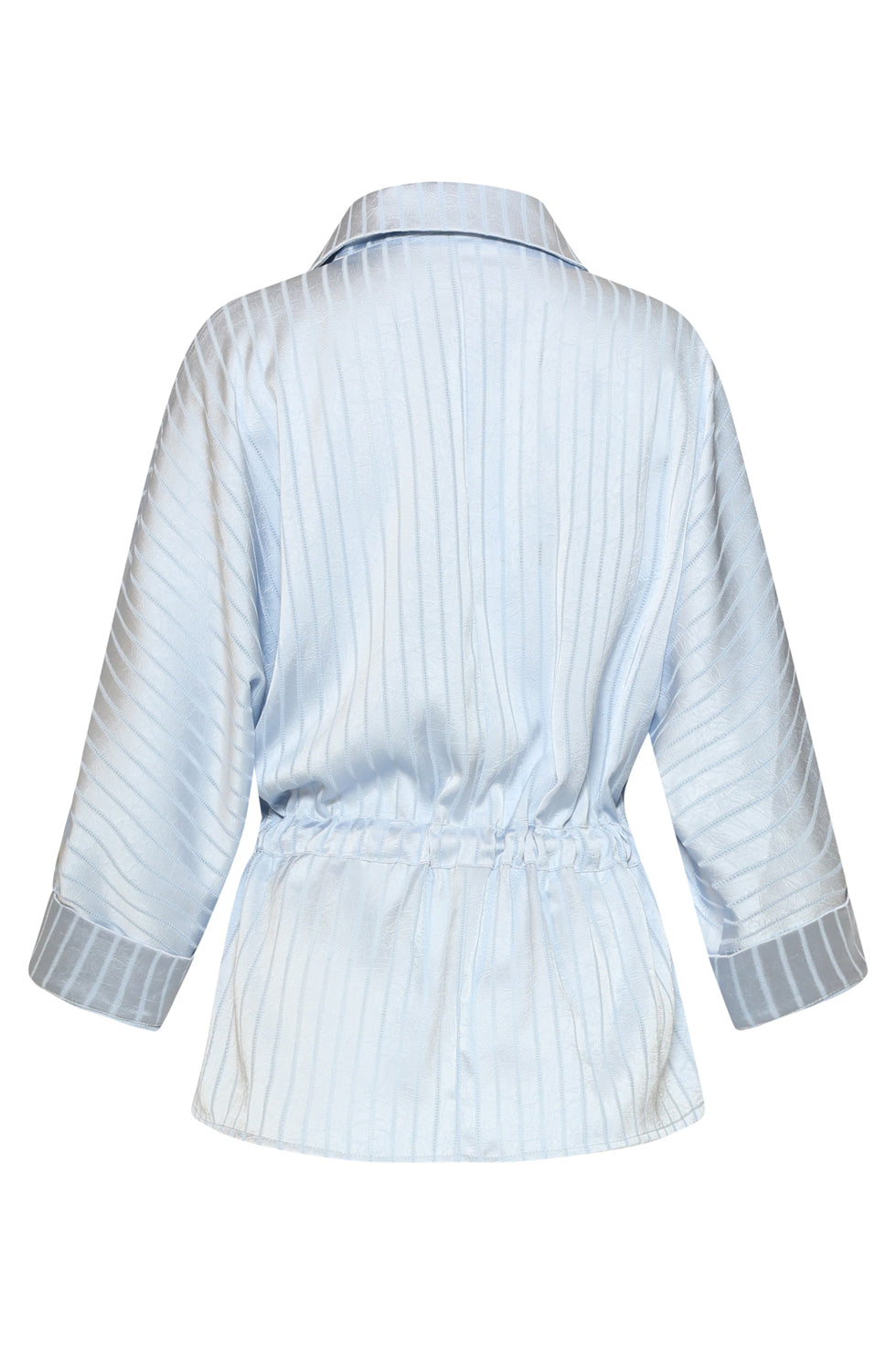 Smashed Lemon textured stripe blouse with tie belt