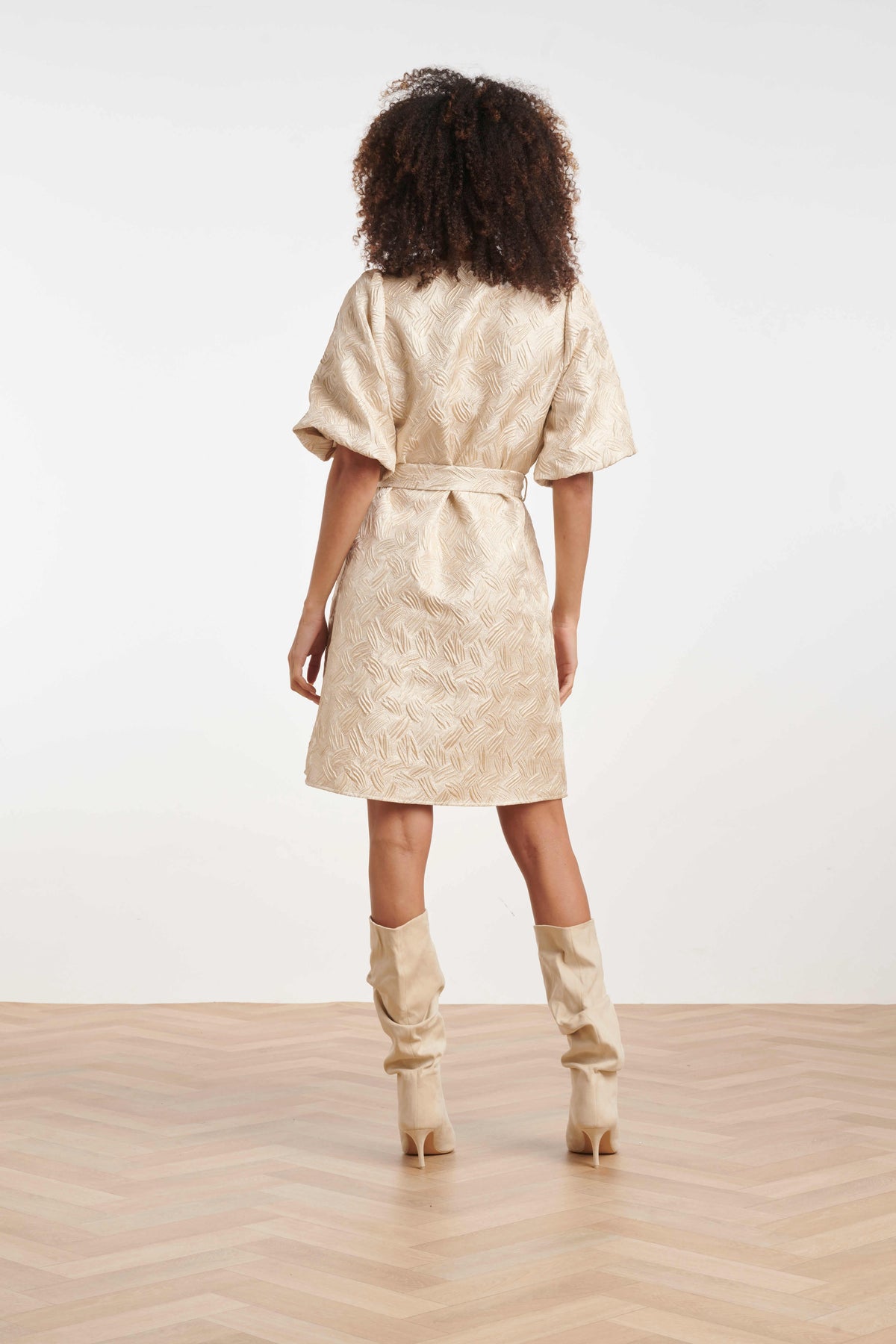 Smashed Lemon above-the-knee dress with coordinating tie belt