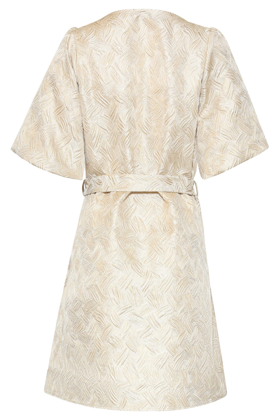 Back view of the Smashed Lemon textured A-line dress