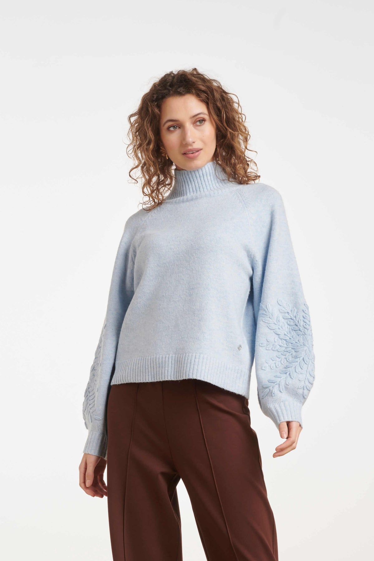 Smashed Lemon relaxed jumper with embroidered sleeve detailing
