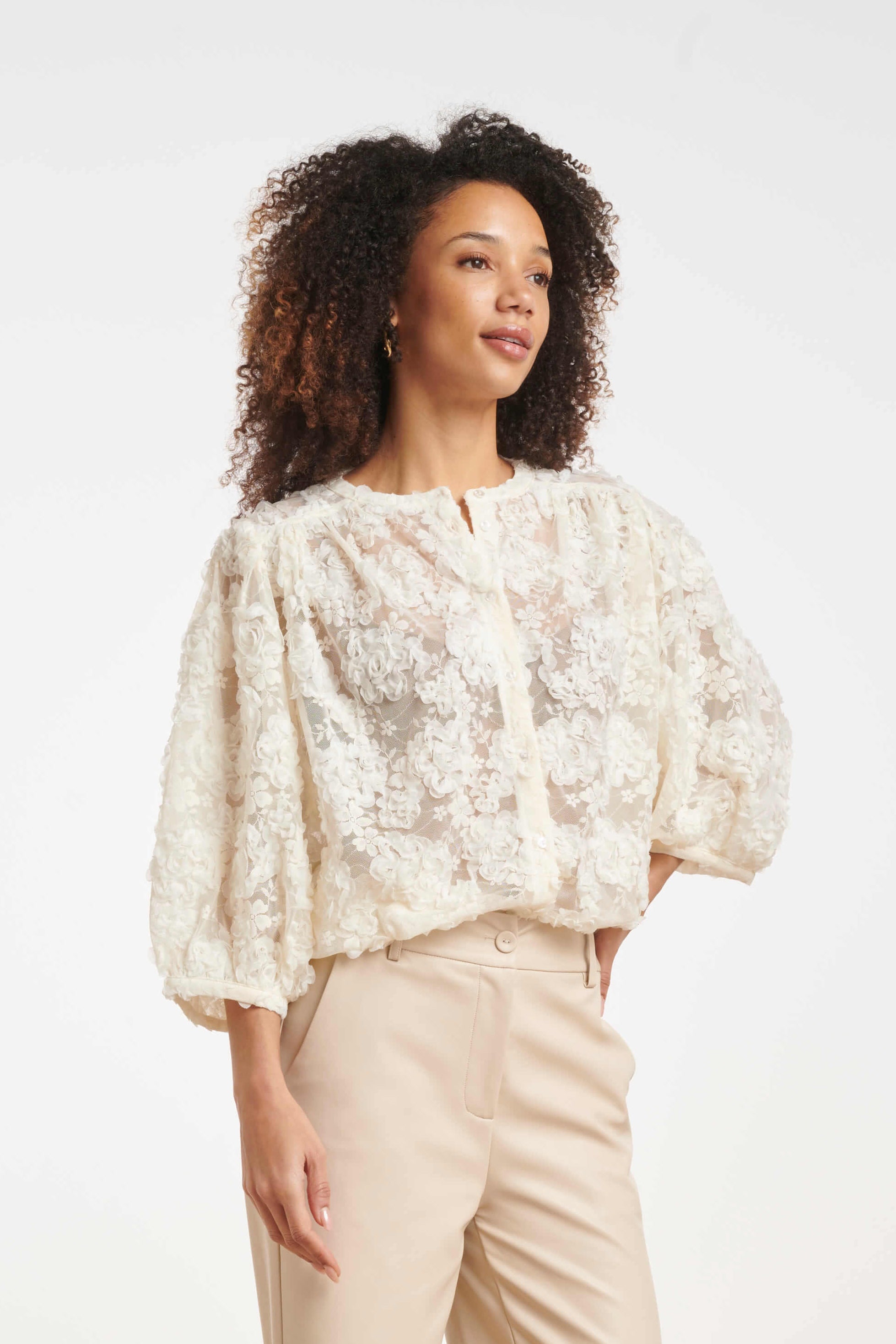 Smashed Lemon blouse with voluminous three-quarter sleeves