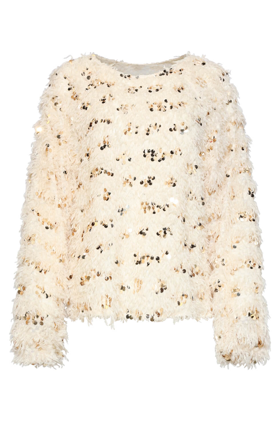 Front view of the Smashed Lemon sequin fringe top