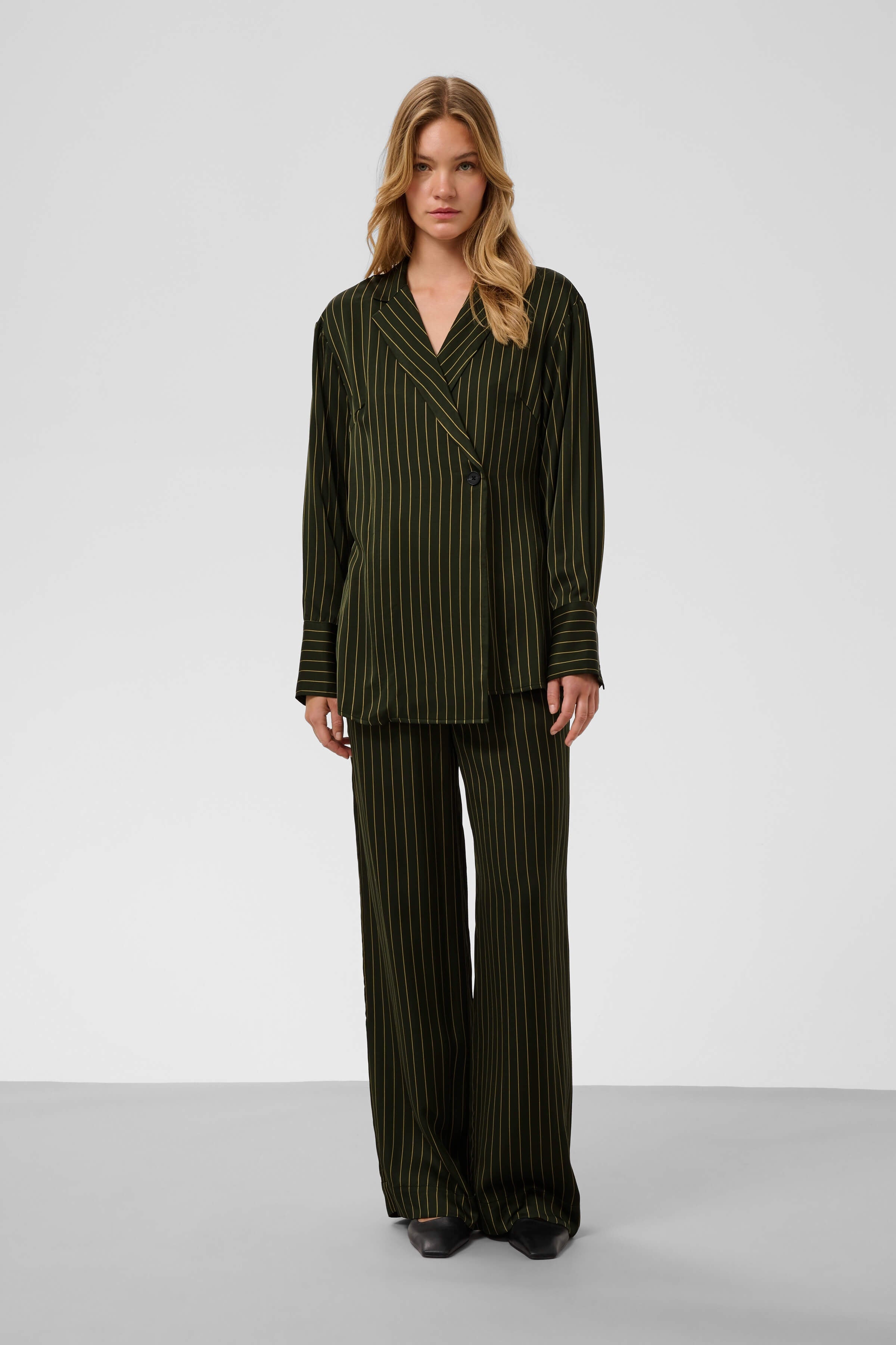 Soaked in Luxury Cinna Shirt with an overlapping front