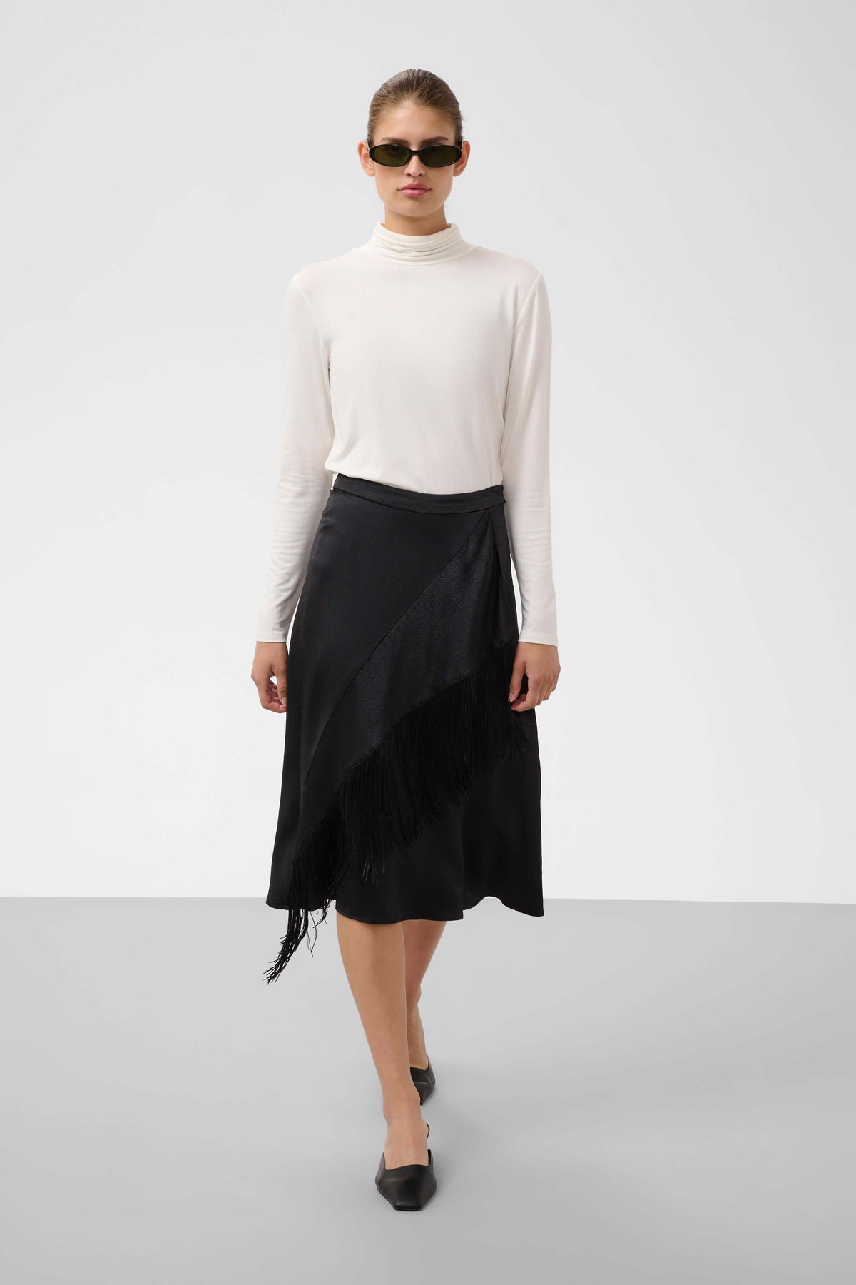 Soaked in Luxury Mirabella waist-length skirt with statement fringe