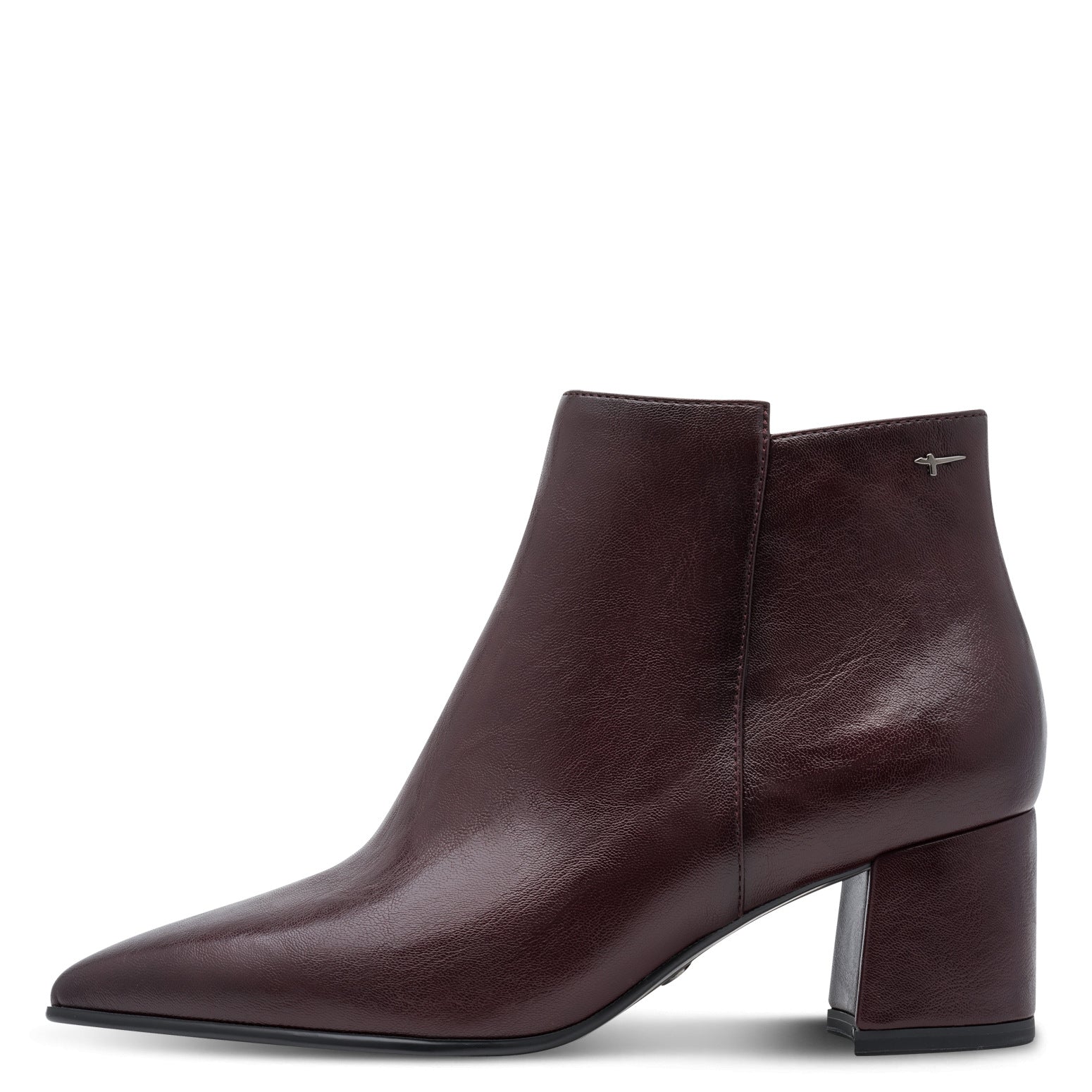 Side view of Tamaris ankle boots with a smooth finish