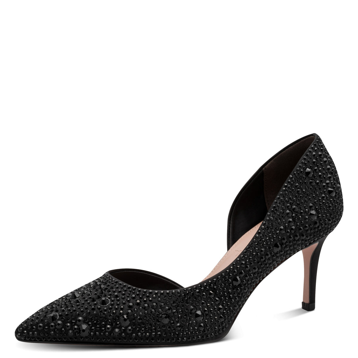 Tamaris Black Glam pointed-toe court shoes
