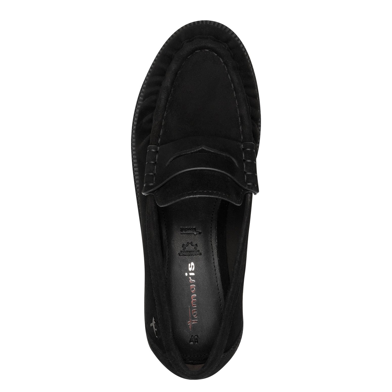 Tamaris leather loafers with penny-loafer styling