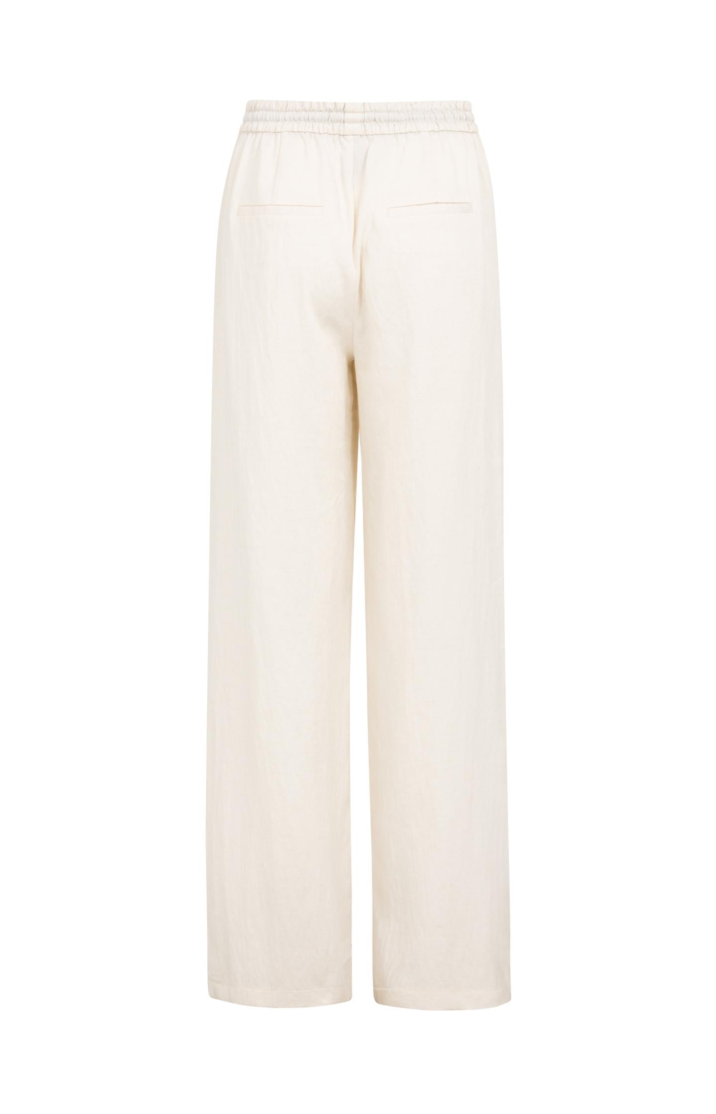 Cream and black lightweight trousers