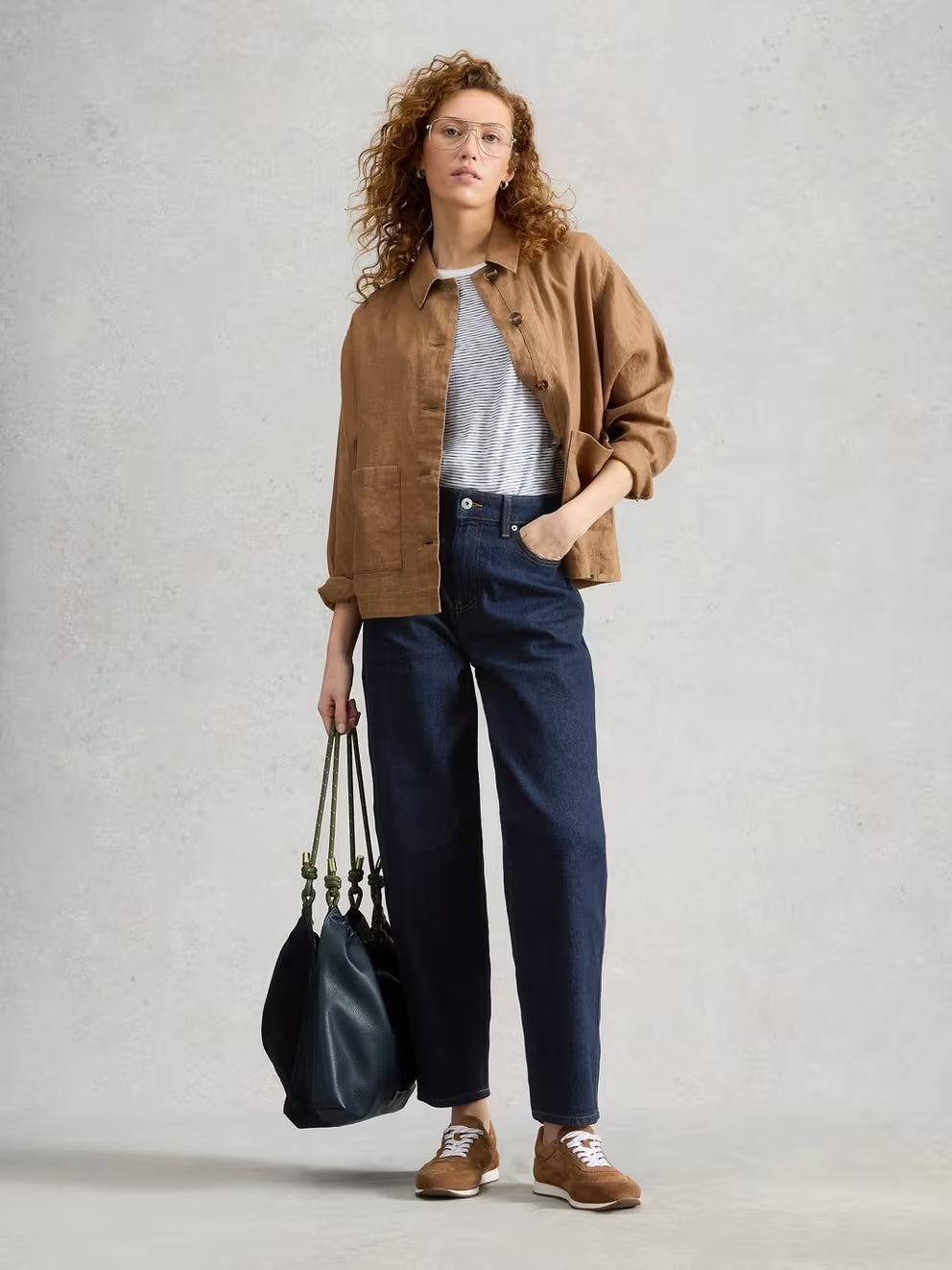 White Stuff Aubrey relaxed-fit jeans styled on model