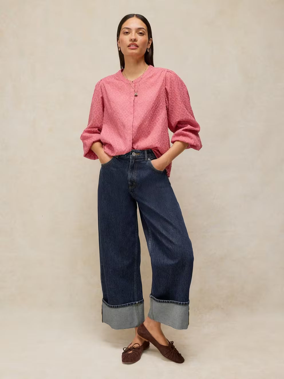 White Stuff Bailey cropped jeans styled on model