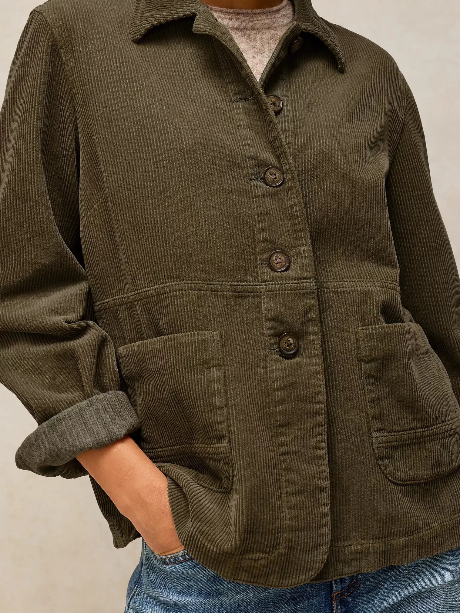 White Stuff 444234 long sleeve cord jacket