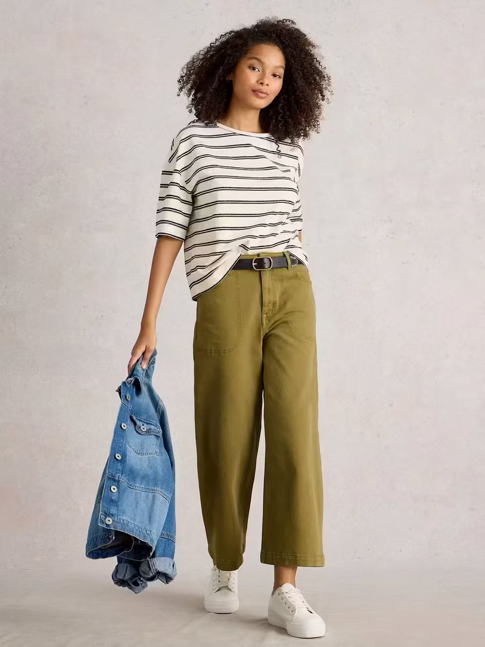White Stuff Tia cropped wide-leg jeans 444152 front view