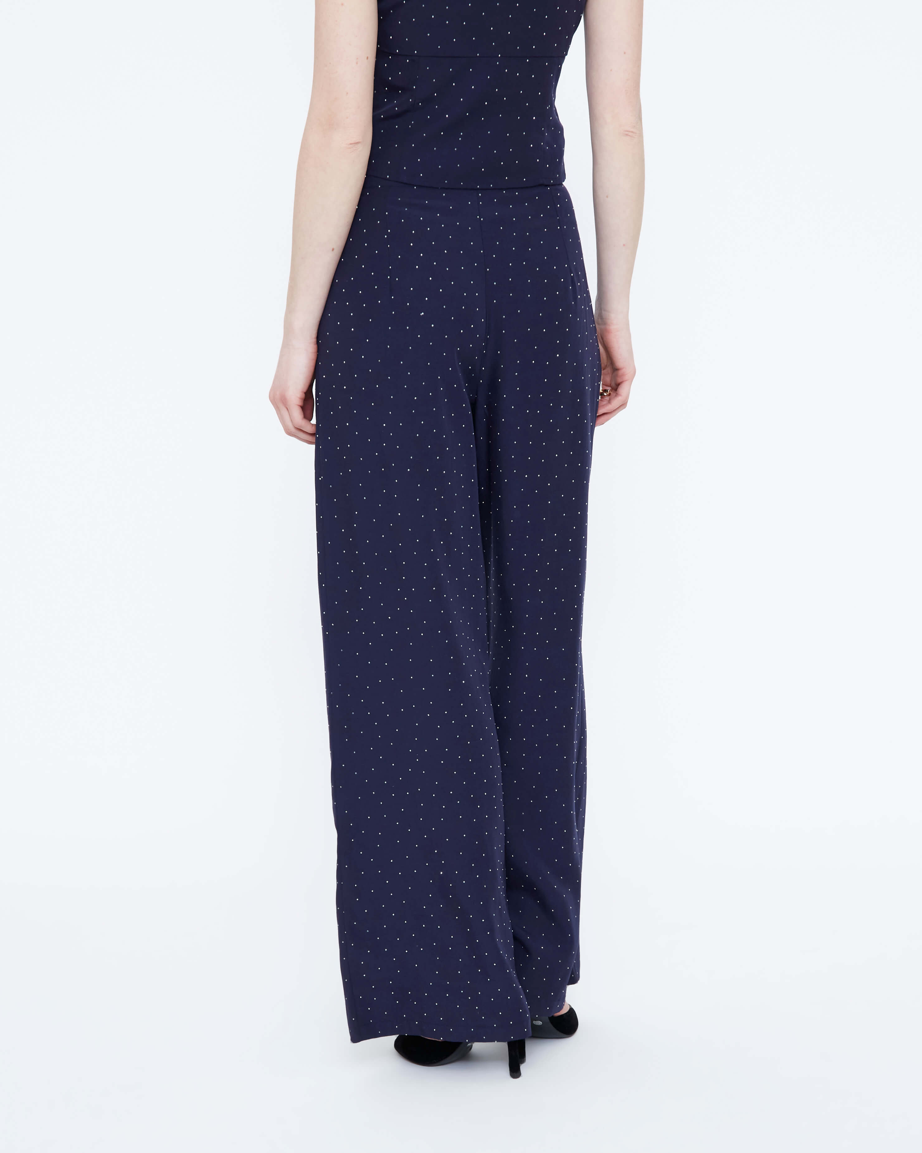Wild Pony navy embellished trousers back view