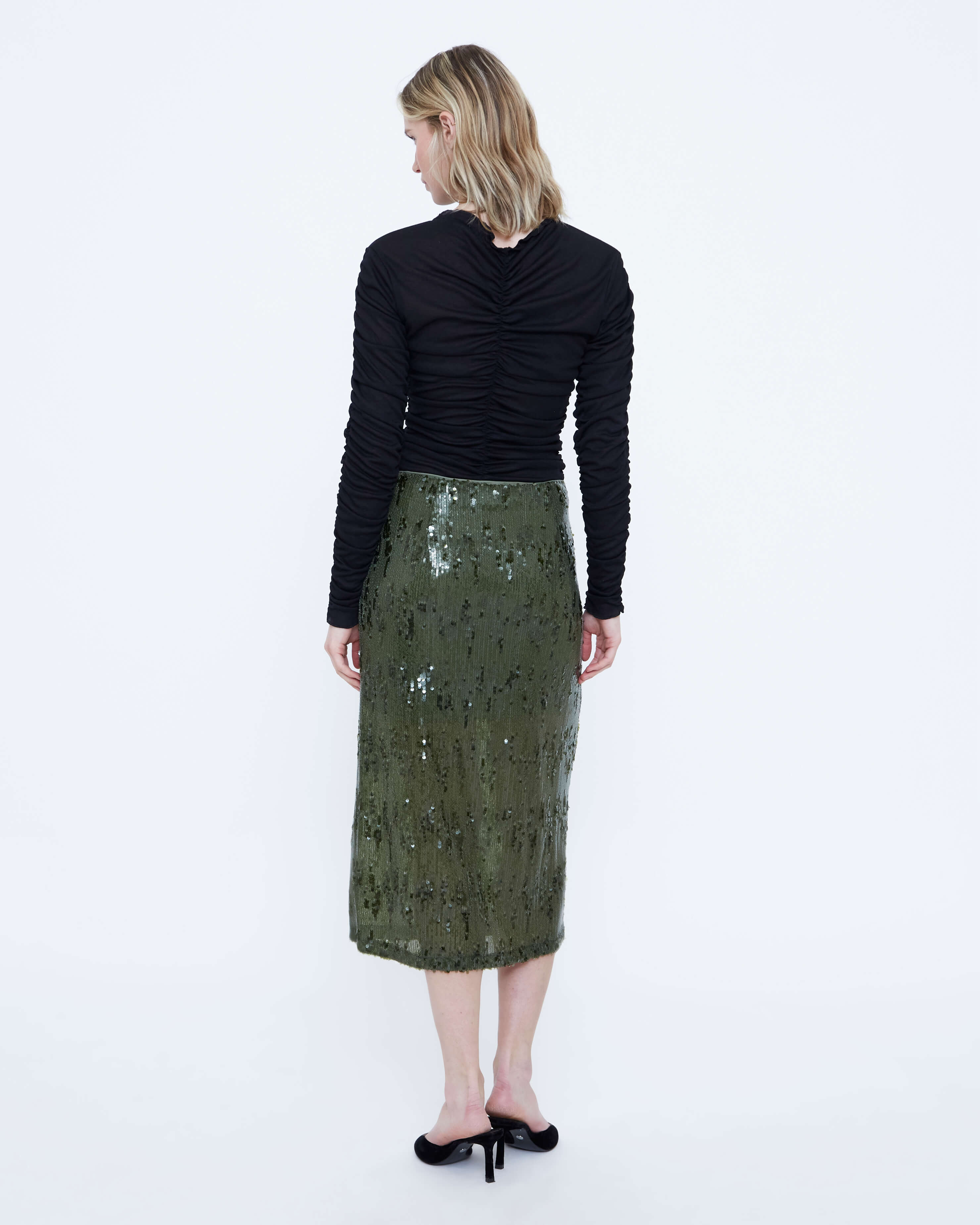 Wild Pony sequin occasion skirt back view