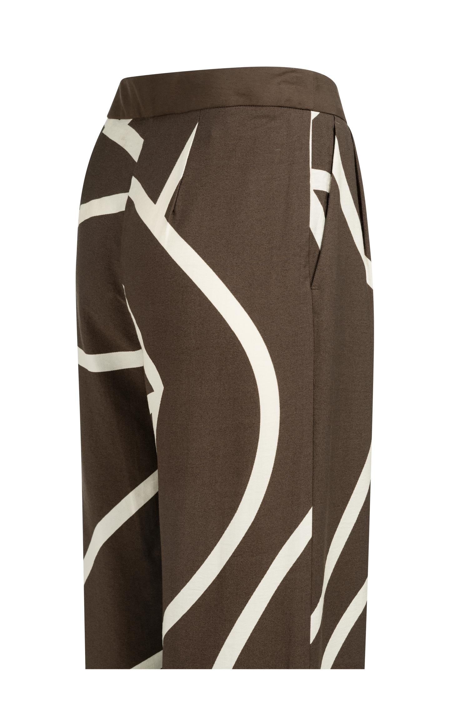 High-waisted woven trousers 