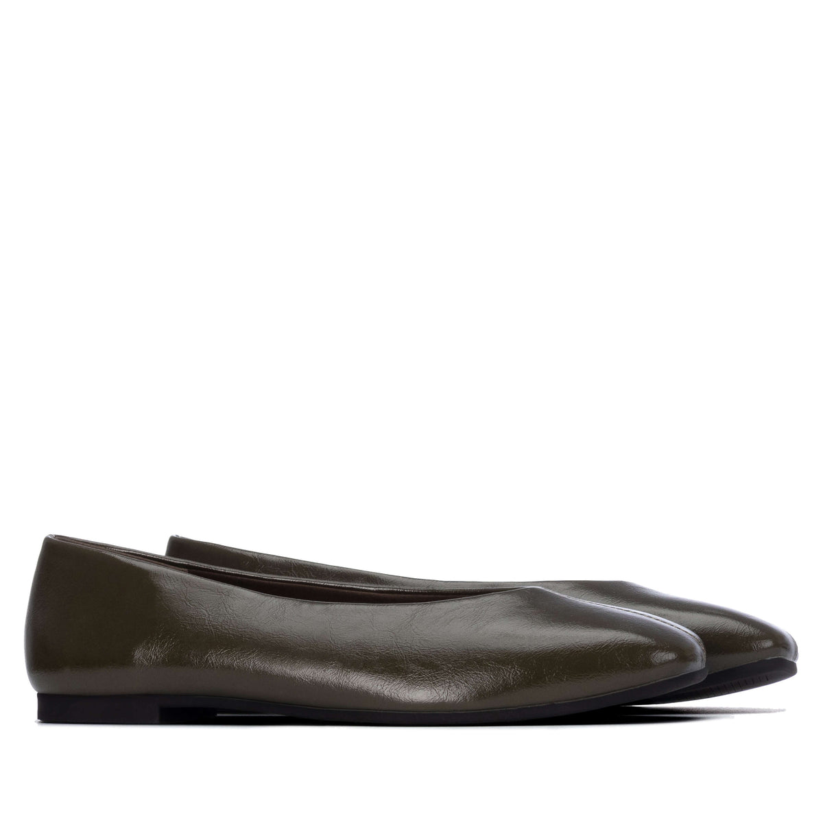 Khaki green flat shoe 