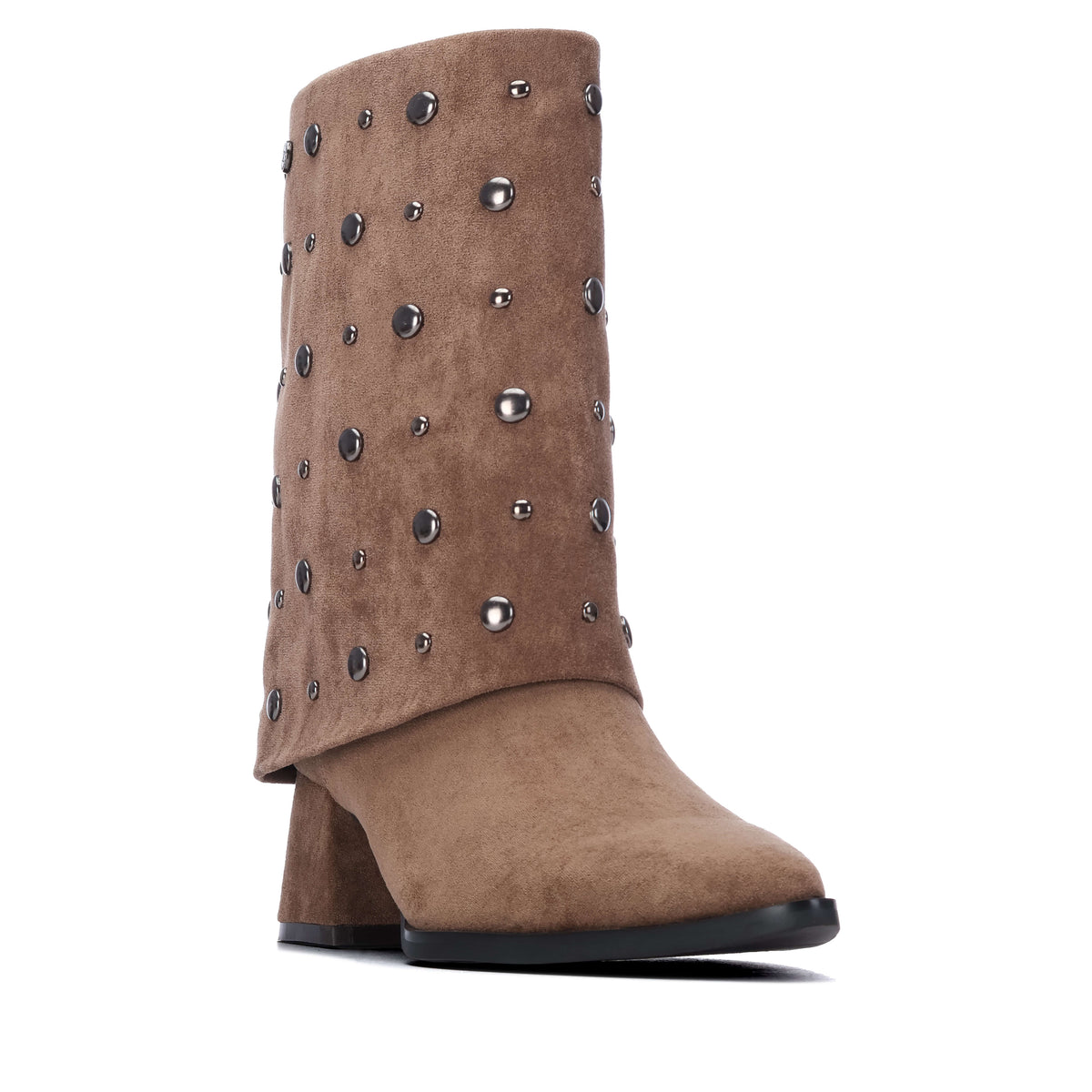 Xti women’s boot with a soft textile upper and metallic details