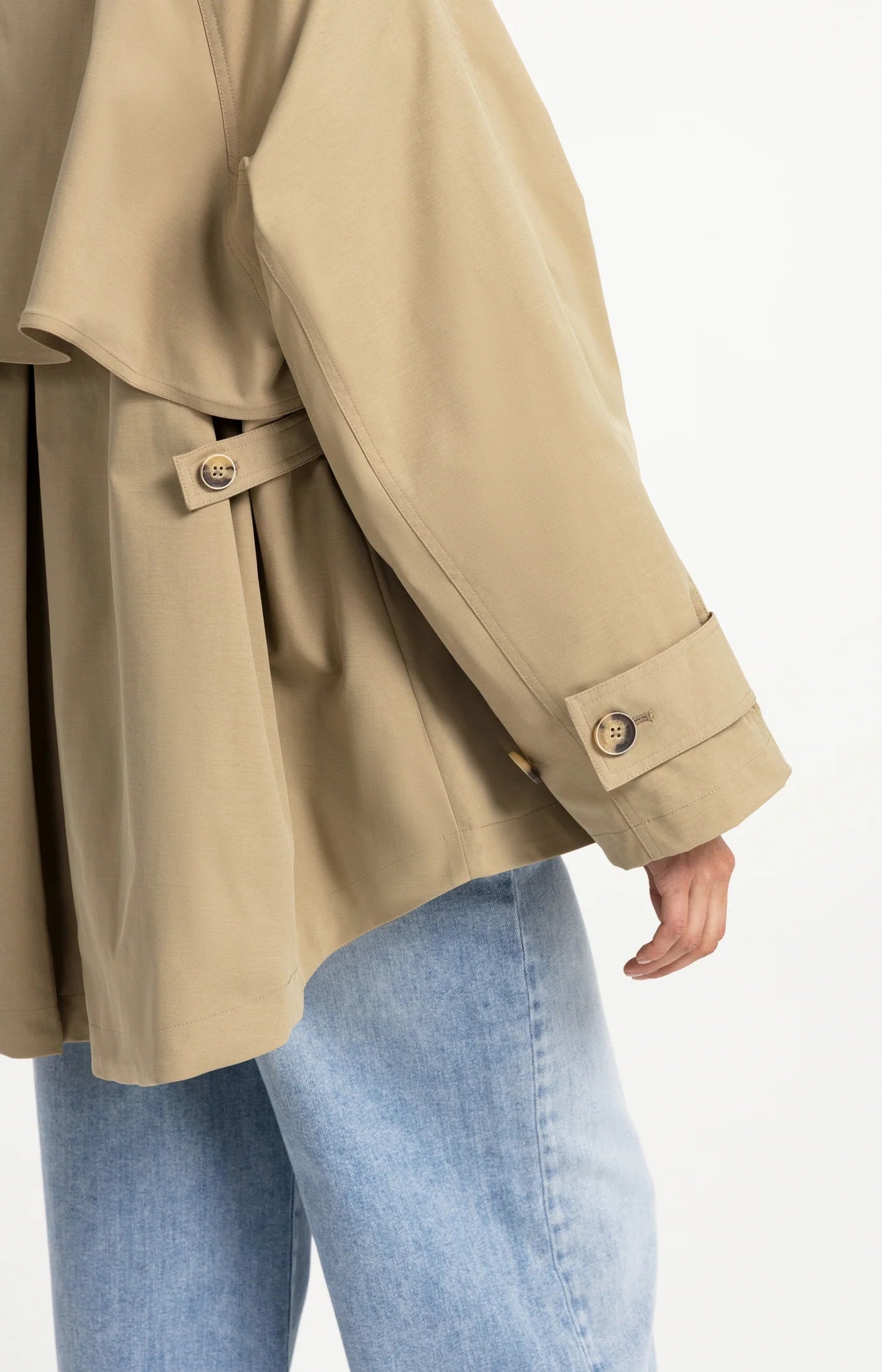 YAYA woven trench jacket with concealed fastenings