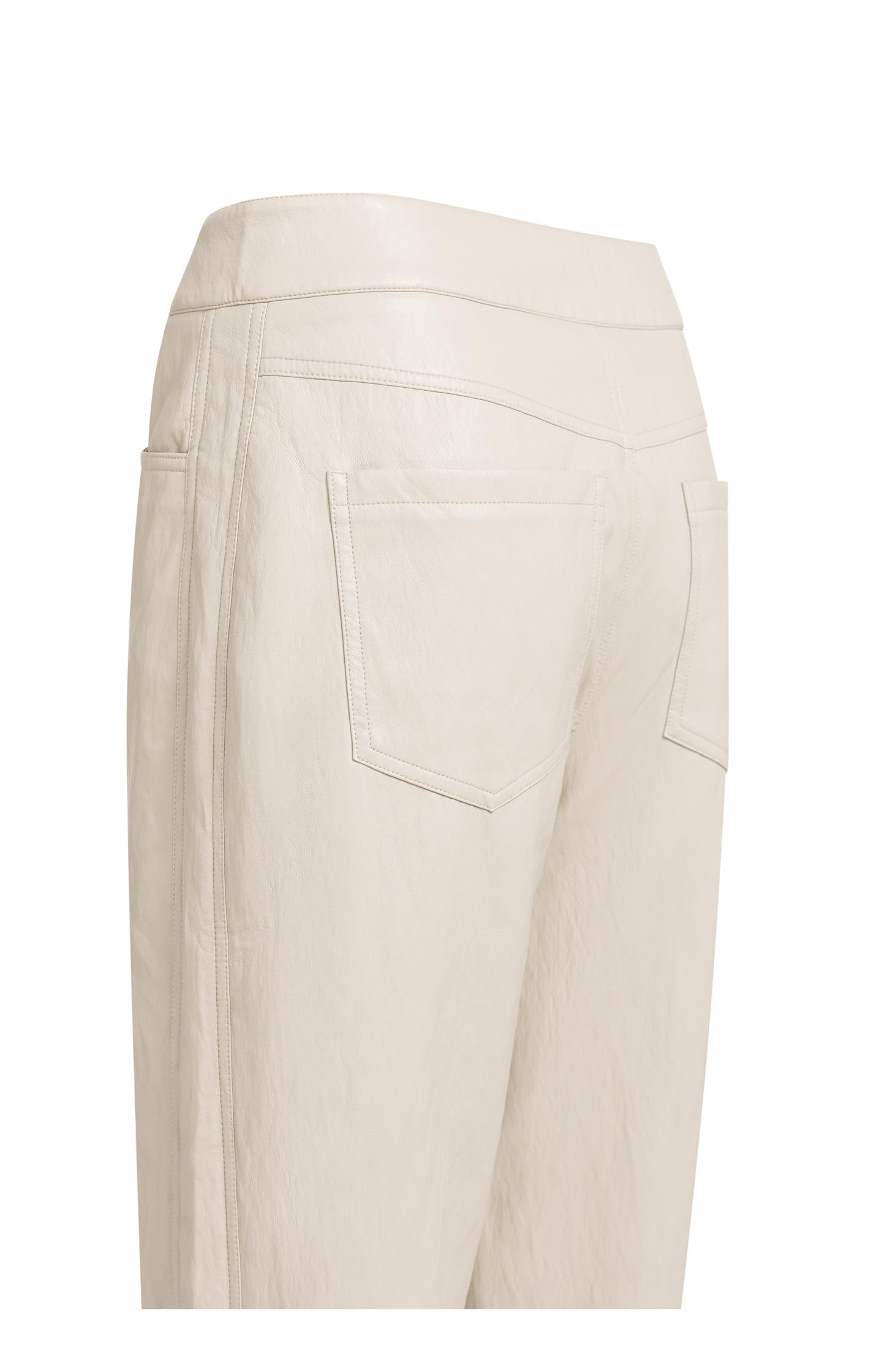 Back view of YAYA carrot-fit trousers with patch pockets