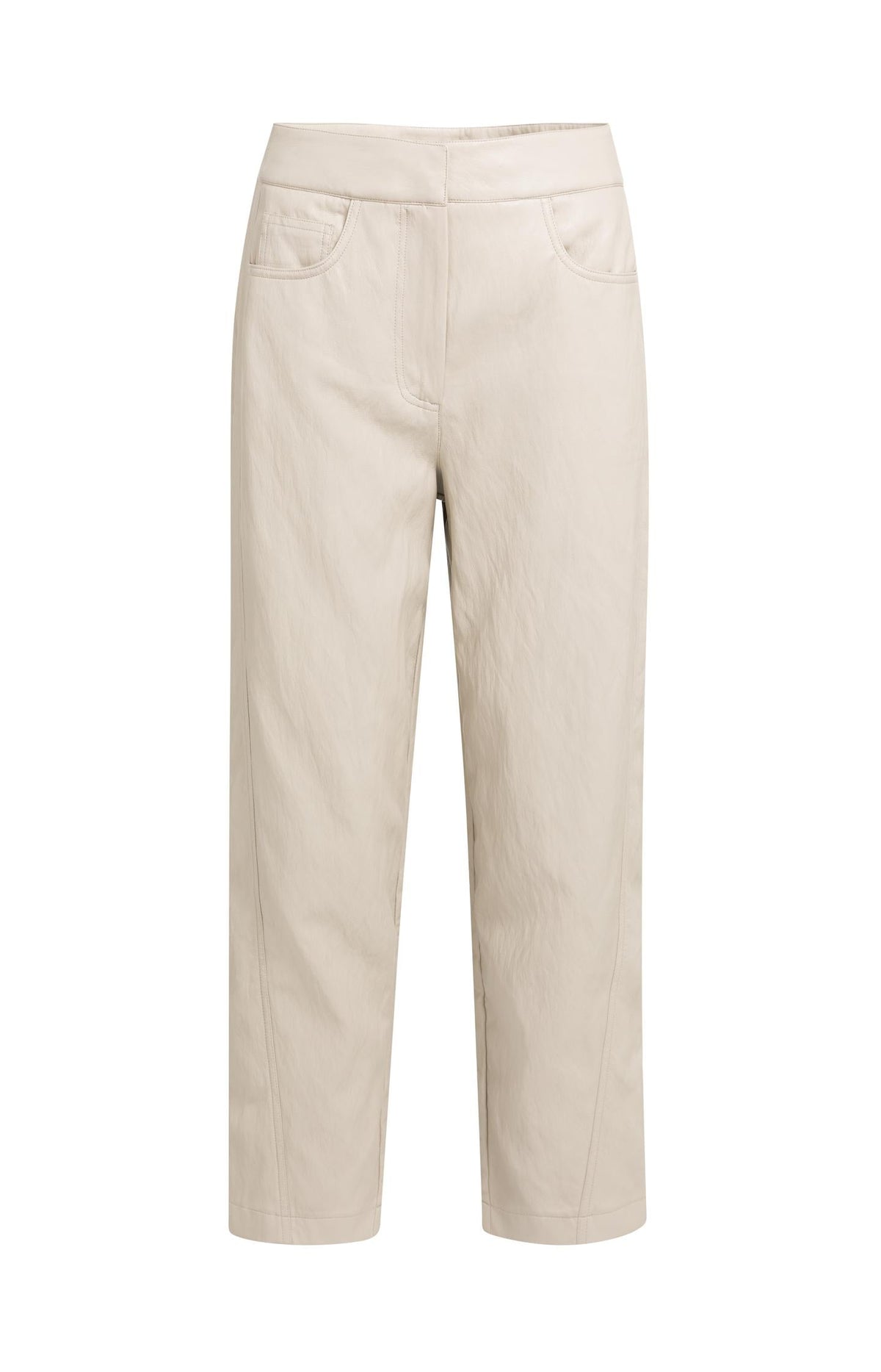 YAYA faux-leather trousers with subtle leg seam detailing
