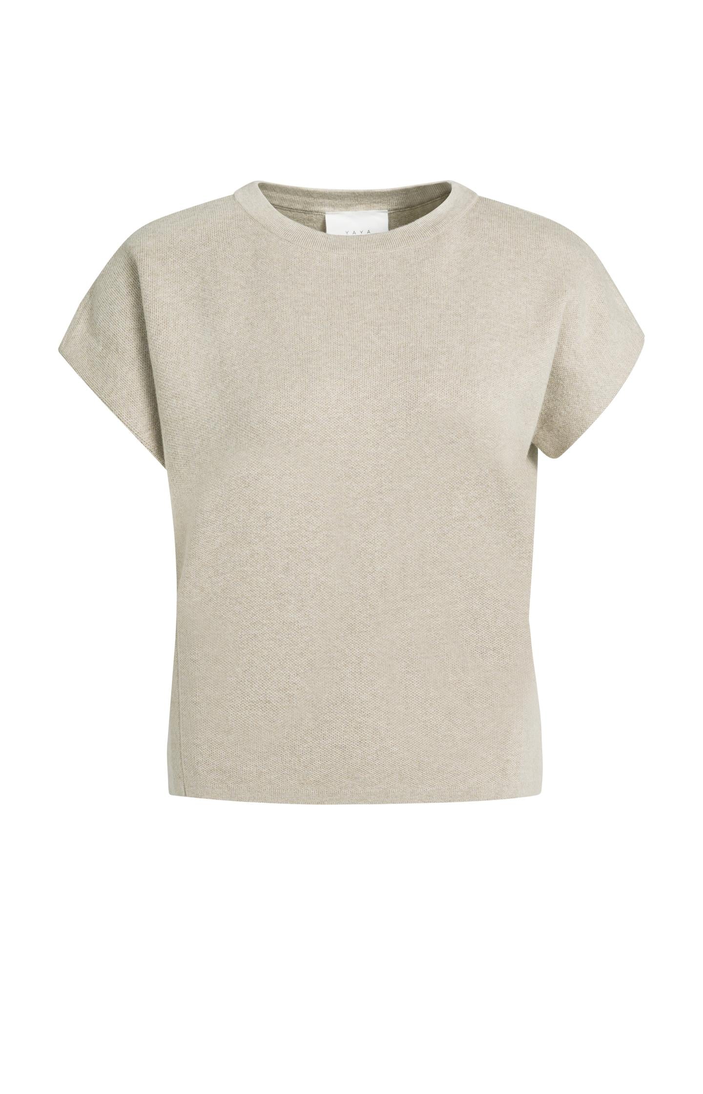 Jacquard knit top with cap sleeves - Type: product