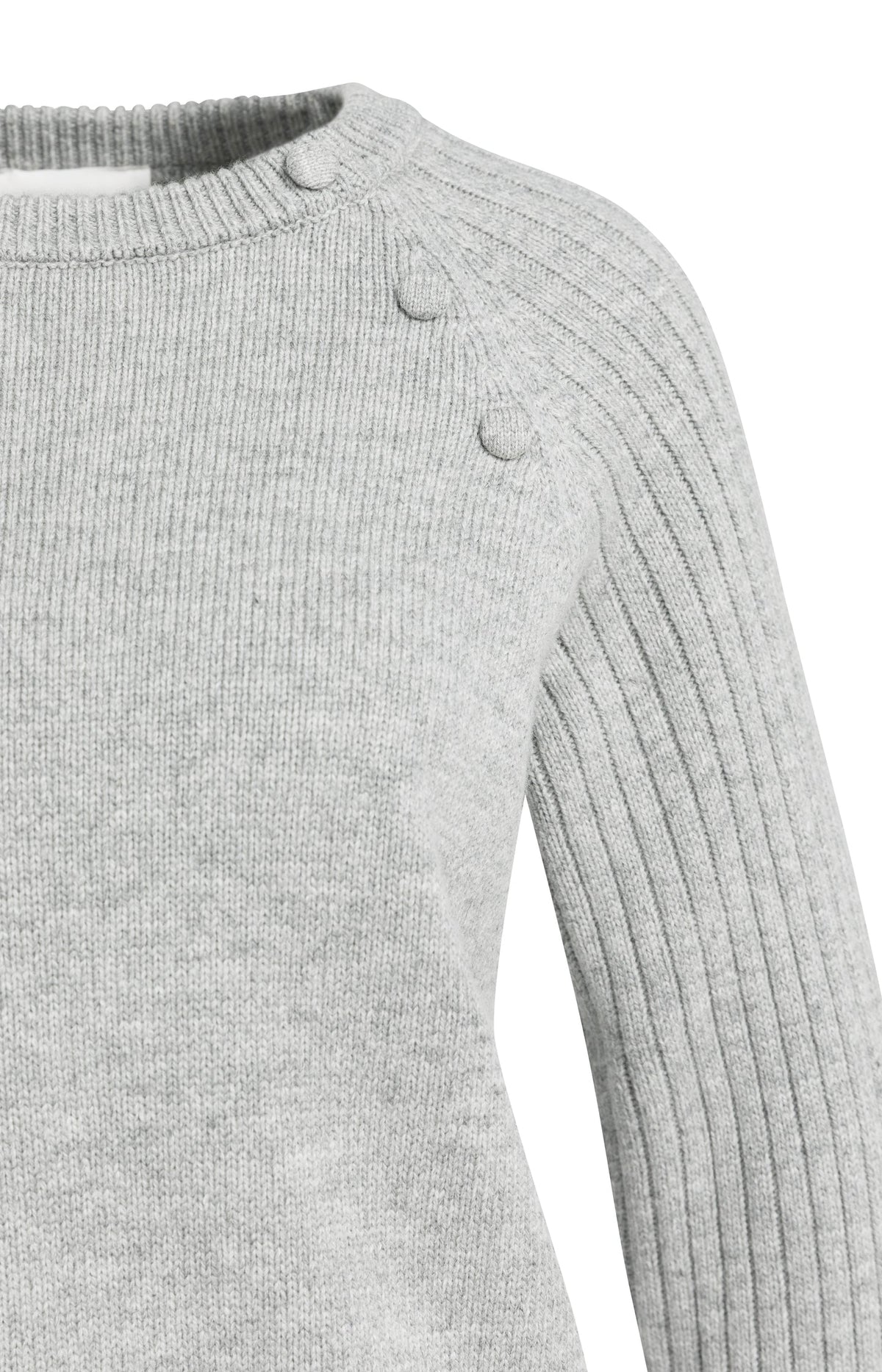 YAYA round-neck jumper with decorative shoulder buttons
