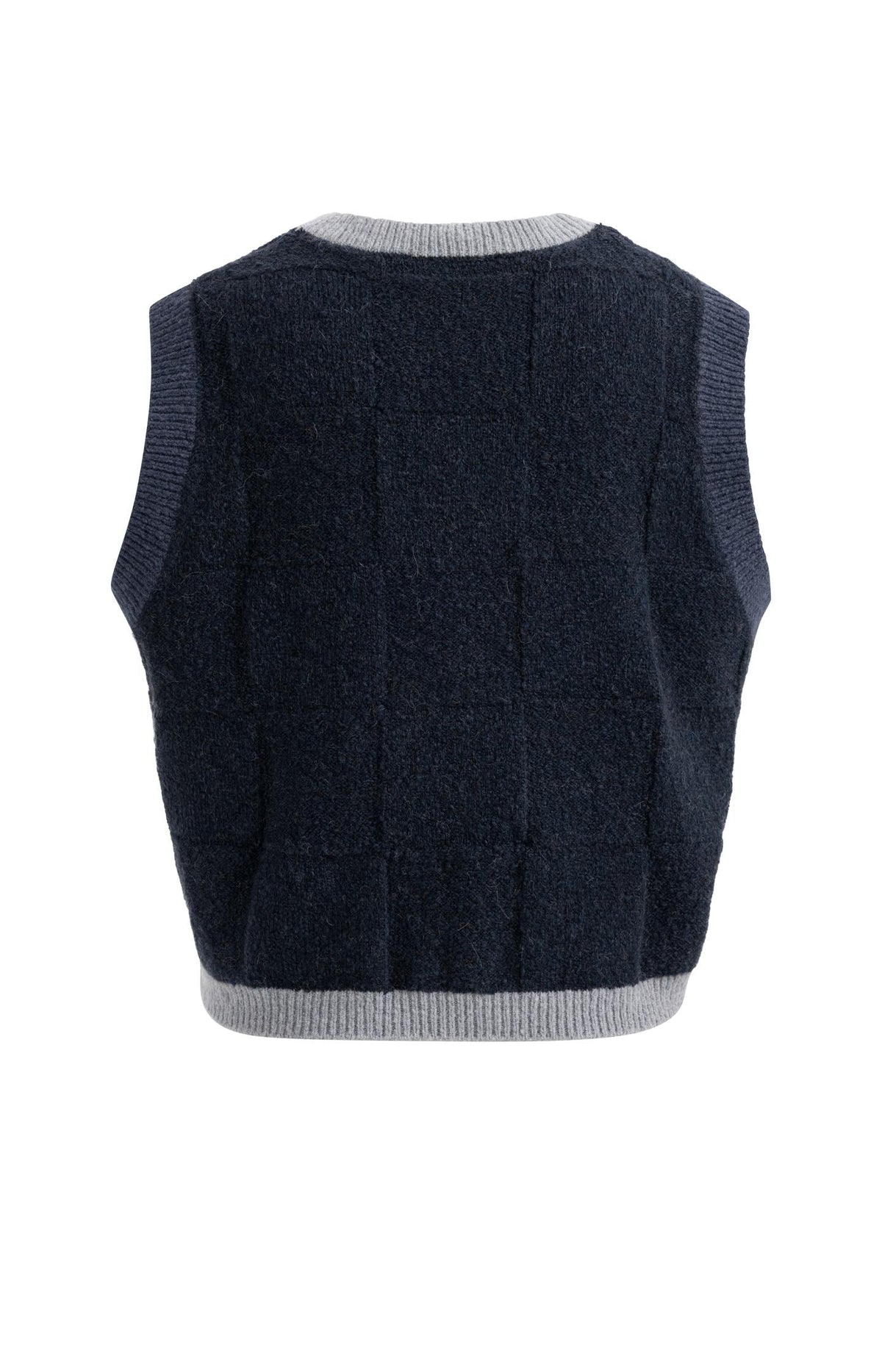 YAYA contrast trim vest detail in navy
