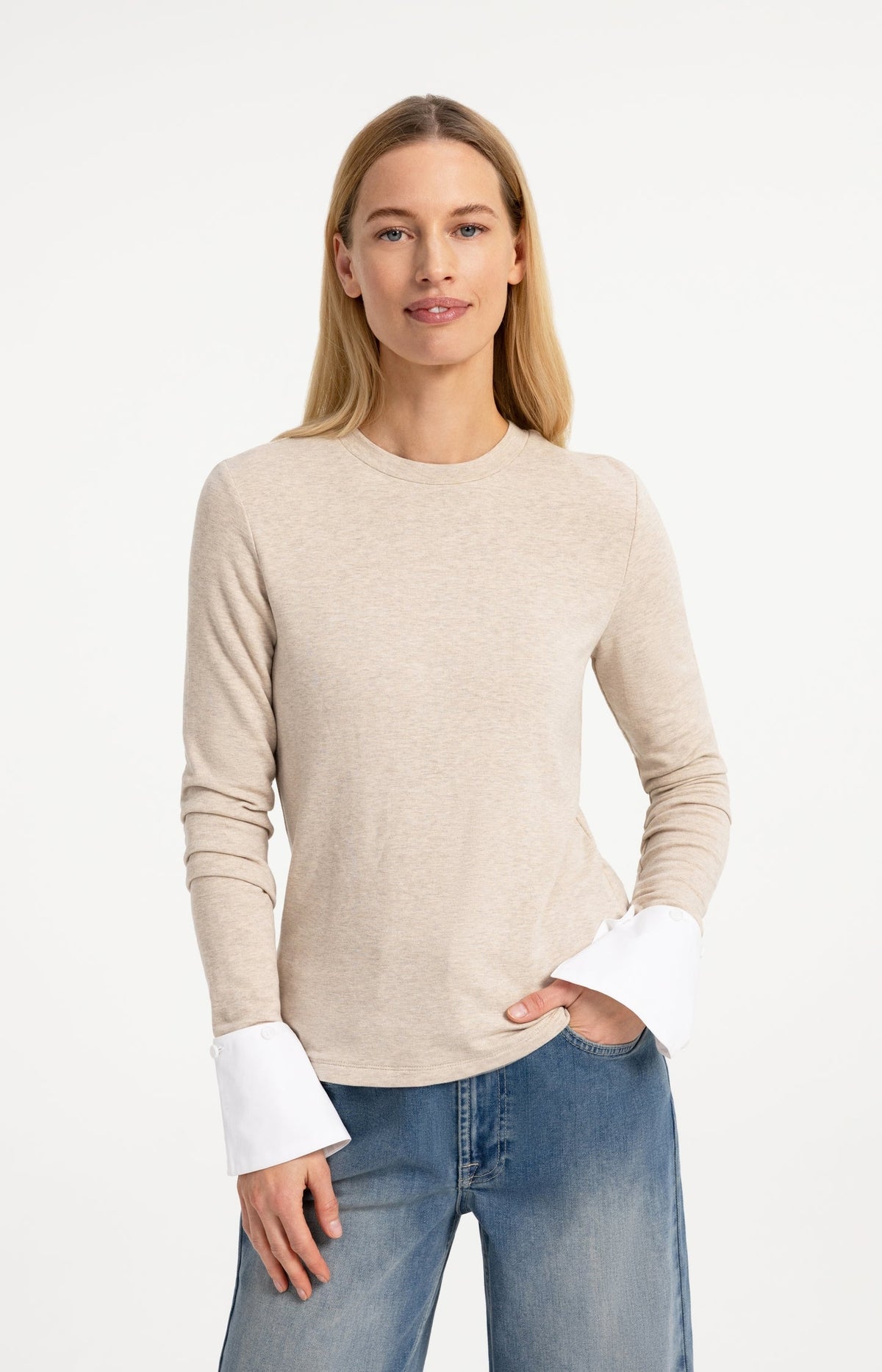 YAYA soft viscose-blend jersey top