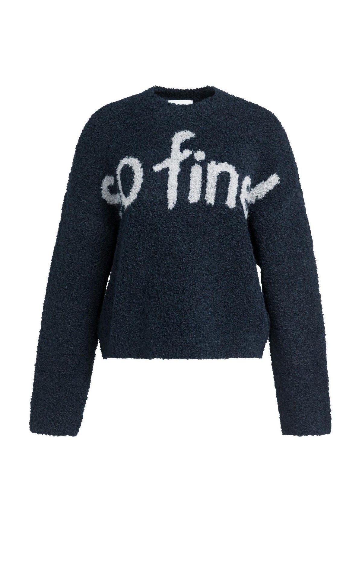 YAYA round-neck jumper with chest graphic